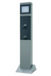 GAO 0087750712 Garden energy pole with 2 sockets + lamp, silver