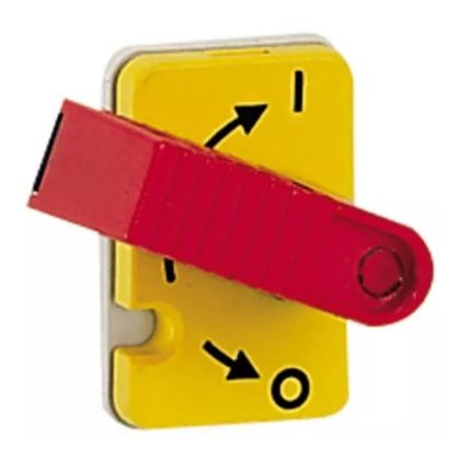   LEGRAND 022302 Vistop 32A 4P front, red lever / yellow cover, on load switch switch rail