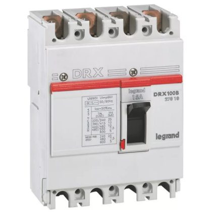   LEGRAND 027010 DRX100 4P 10 kA 15A t.m. compact circuit breaker