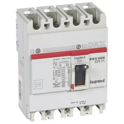   LEGRAND 027071 DRX100 4P 35 kA 20A t.m. compact circuit breaker