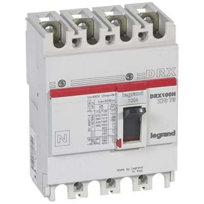   LEGRAND 027078 DRX100 4P 35 kA 100A t.m. compact circuit breaker