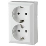   GAO 0311H "Business line" wall-mounted, 2x2P + F double socket, white