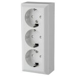   GAO 0312H "Business line" wall-mounted, 3x2P + F 3-pin socket, white