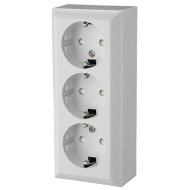 GAO 0312H "Business line" wall-mounted, 3x2P + F 3-pin socket, white