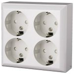   GAO 0313H "Business line" wall-mounted, 4x2P + F, 4-pin socket, white