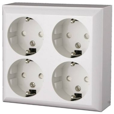 GAO 0313H "Business line" wall-mounted, 4x2P + F, 4-pin socket, white