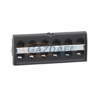 LEGRAND 033537 patch modul 12xRJ45 Tel/Ethernet doubler árnyékolt (FTP) 6 bemenet - 12 kimenet LCS2 gyorscsatlakozós portok 100baseT címkével és címketartóval fekete