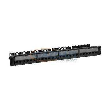 LEGRAND 033584 patch panel 19''-1U 24xRJ45 Cat6A árnyékolatlan (UTP) 6xRJ45 modulos/LCS2 gyorscsatlakozós portok lapos 500MHz 10Gigabit