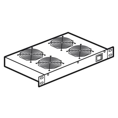 LEGRAND 046489 ventilátor egység 1U-19" 2 ponton rögzíthető gyorspánttal MÉLY: 150 2 ventillátoros + kapcsoló fekete LCS2