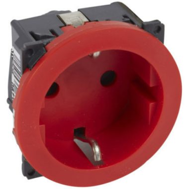 LEGRAND 067145 Céliane 2P + F earthed socket, locked, red