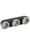 LEGRAND 067163 Céliane 3x2P + F socket with child protection, railed, titanium