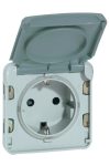 LEGRAND 069570 Plexo 55 2P + F socket with flap, spring, gray