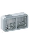 LEGRAND 069672 Plexo 55 wall-mounted box 2 horizontal, diaphragm, gray