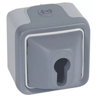 LEGRAND 069706 Plexo 55 off-wall key switch 3 positions, complete, gray