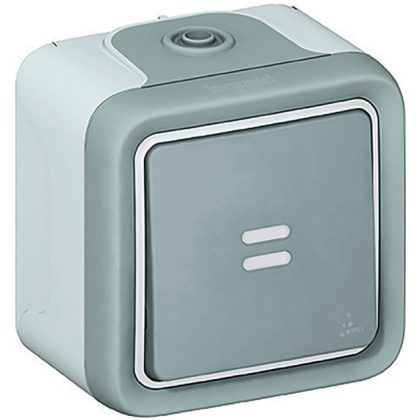   LEGRAND 069713 Plexo 55 wall-mounted toggle switch with indicator light, complete, gray