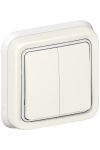 LEGRAND 069855 Plexo 55 flush-mounted double toggle switch, complete, white