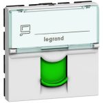   LEGRAND 076524 Program Mosaic LCS2 RJ45 socket Cat 6A STP, 2 modules, white with green shutter