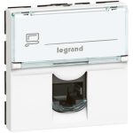   LEGRAND 076566 Program Mosaic LCS2 RJ45 aljzat Cat 6 STP, Zamac fedéllel, 2 modul, fehér