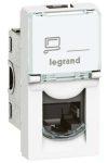LEGRAND 076581 Program Mosaic RJ45 socket Cat 6 UTP, 1 module, white, antimicrobial