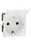 LEGRAND 077219 Program Mosaic 2P + F socket with child protection, flap, spring, 2m, white