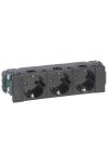 LEGRAND 077233 DLP-S snap-in Program Mosaic 3x2P+F socket, sintered, Soluclip, black