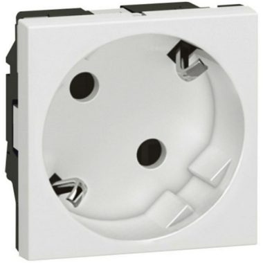 LEGRAND 077245 Program Mosaic 2P + F socket 45 °, with child protection, spring-loaded, 2m, white