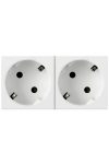 LEGRAND 077252 Program Mosaic 2x2P + F socket, railed, spring-loaded, white