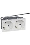 LEGRAND 077290 Program Mosaic 2x2P + F socket with directional light, railed, spring-loaded, white