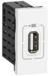 LEGRAND 077591 Program Mosaic USB charging socket, 750 mA, 1 module, white