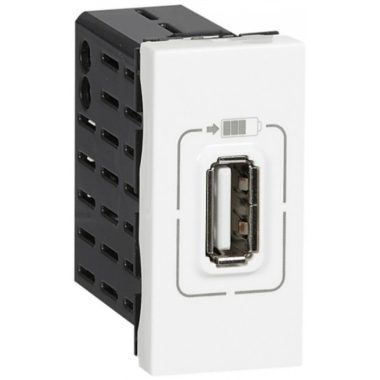 LEGRAND 077591 Program Mosaic USB charging socket, 750 mA, 1 module, white