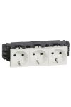 LEGRAND 077603 Program Mosaic 3x2P+F DLP socket, railed, screw, white