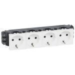   LEGRAND 077604 Program Mosaic 4x2P+F DLP socket, railed, screw, white