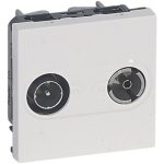   LEGRAND 078783 Program Mosaic TV-RD socket terminal block 1.5dB, 2m, white