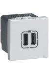 LEGRAND 079394 Program Mosaic dual USB charging socket, 1500 mA, 2-module, aluminum