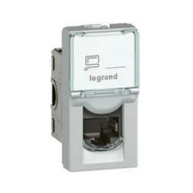 Legrand 079473 Program Mosaic LCS2 RJ45 aljzat Cat.6A STP, 1 MOD, alumínium