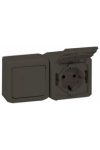 LEGRAND 083935 Kontállux IP44 two-pole switch + 2P + F socket, gray