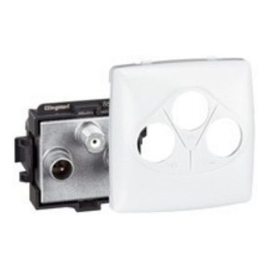 LEGRAND 086142 Oteo wall-mounted TV-RD-SAT socket end cap, white