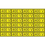 "400V" öntapadó felirat, sárga, 100x60mm
