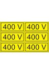 "400V" öntapadó felirat, sárga, 100x60mm