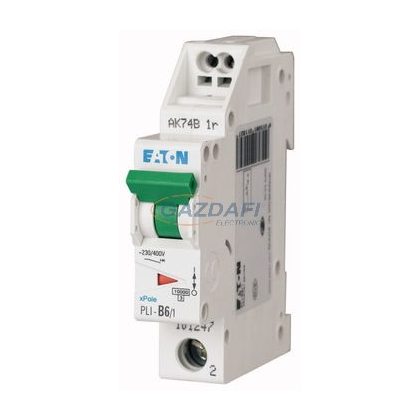   EATON 101247 PLI-B6/1 Kismegszakító, 10kA (dugaszolókapcsokkal)