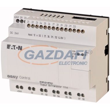 EATON 106392 EC4P-221-MTXX1 24VDC,12DI(4AI)/8DO, kijelző nélkül