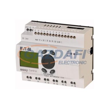 EATON 106399 EC4P-222-MTXD1 24VDC,12DI(4AI)/8DO, kijelzős, Ethernet