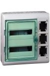 SCHNEIDER 13439 KAEDRA Distributor with junction box, transparent door, external, 2x12 module + 3 openings, gray