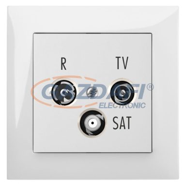 ELEKTRO-PLAST 1453-00 "Sentia" R-TV-SAT aljzat végzáró, fehér, kerettel