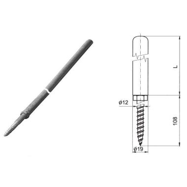 S&G Tűzihorganyzott felfogórúd csavaros végződéssel "JV 1,0", 1000mm