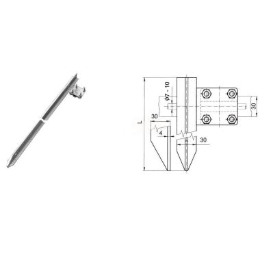 S&G Tűzihorganyzott „T” profilú Földelőrúd kapoccsal "ZT 1,0 T", 1000mm