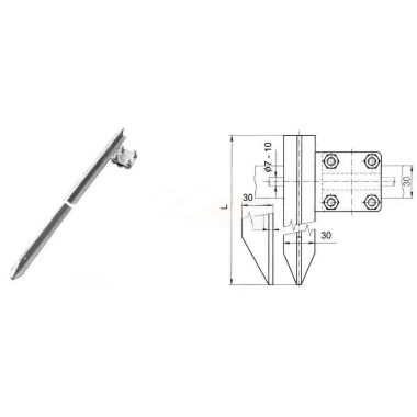 S&G Tűzihorganyzott „T” profilú Földelőrúd kapoccsal "ZT 1,5 T", 1500mm