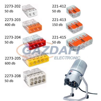   WAGO 1350 db-os vezeték összekötő csomag + lámpával szerelt hálózati elosztóval