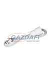 COMMEL 220-502 hosszabbító kábel dugóval és aljzattal, 2m, 16A 250V~3500W, H05VV-F 3x1, fehér