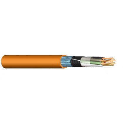    JE-H (St) H 32x2x0,8mm2 cablu de alarma incendiu de telecomunicații ecranat ignifug, fără halogen, Bd FE180 / E30 cu 30 de minute de funcționare 225V portocaliu